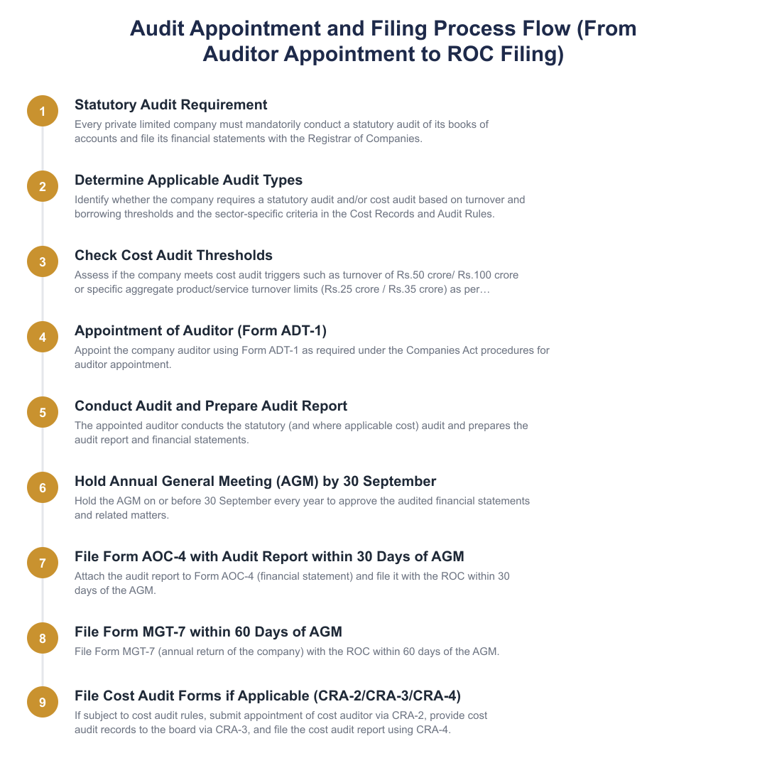 Audit Appointment and Filing Process Flow (From Auditor Appointment to ROC Filing)
