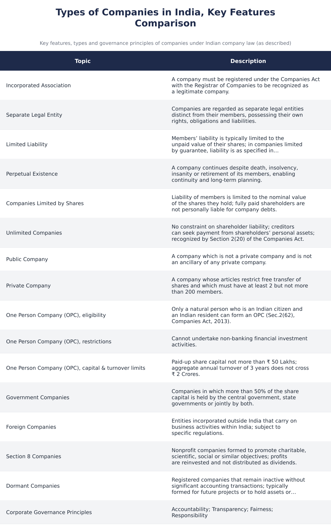 Types of Companies in India, Key Features Comparison