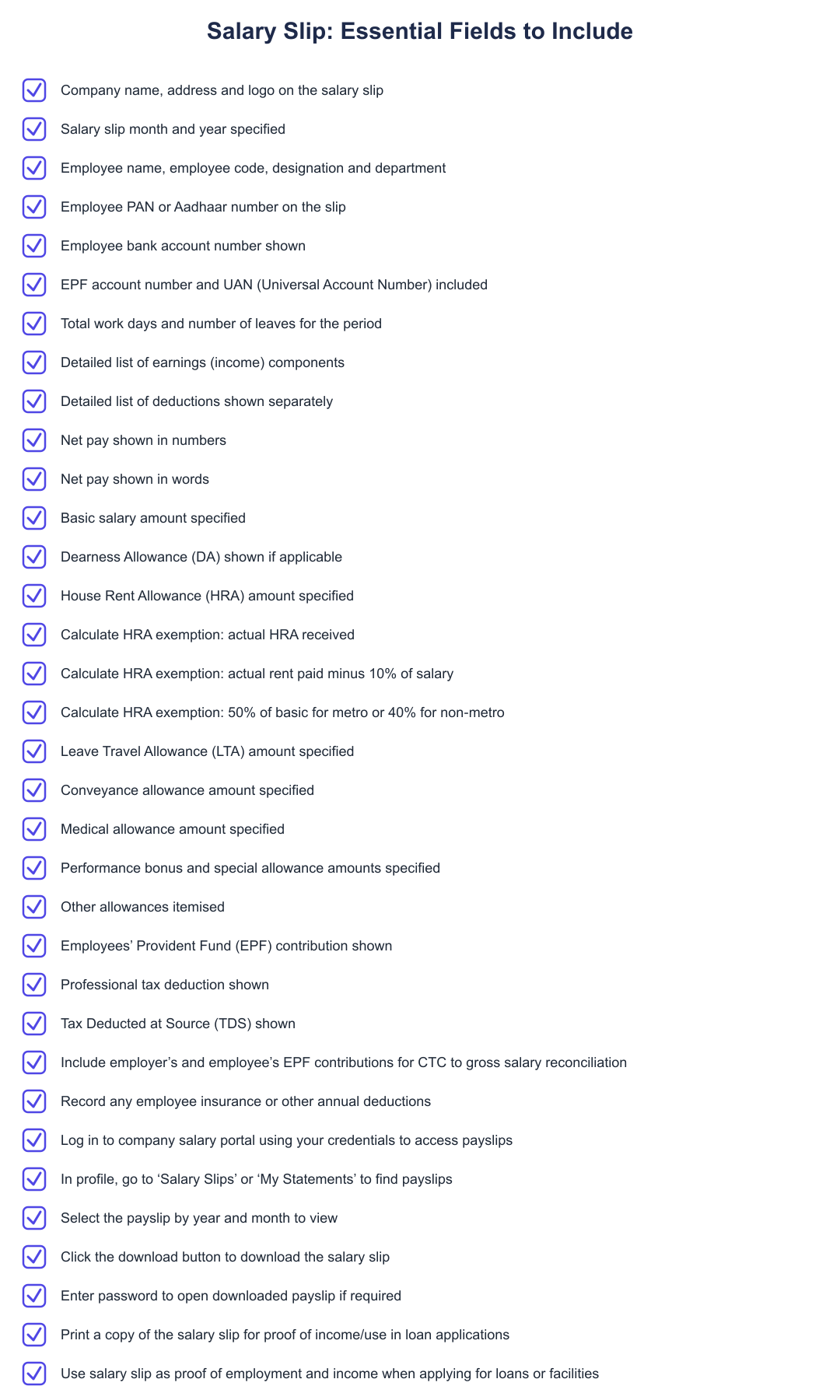 Salary Slip: Essential Fields to Include