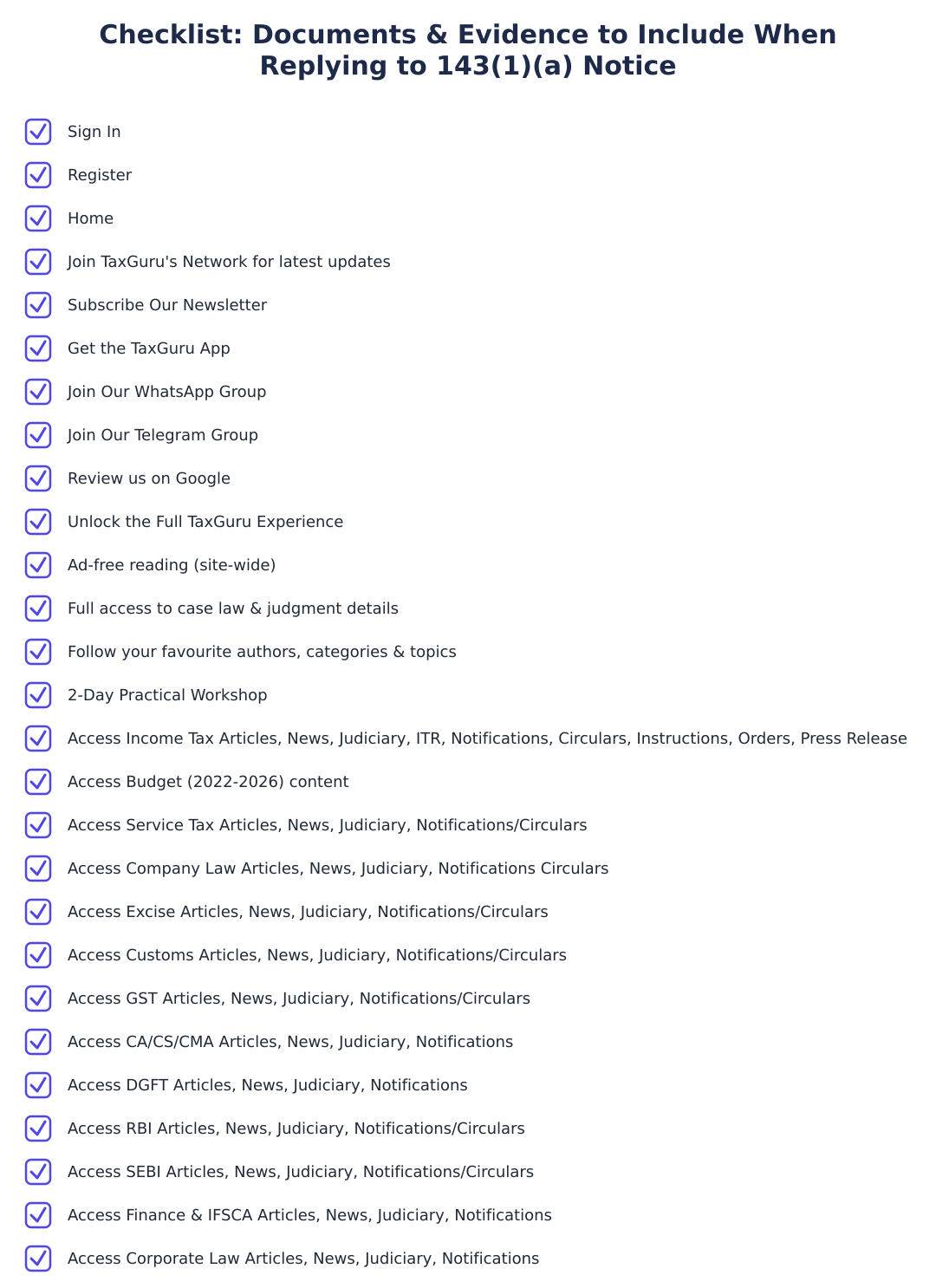 Checklist: Documents & Evidence to Include When Replying to 143(1)(a) Notice