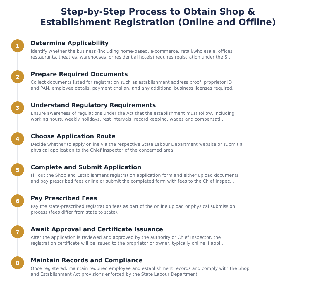 Step-by-Step Process to Obtain Shop & Establishment Registration (Online and Offline)