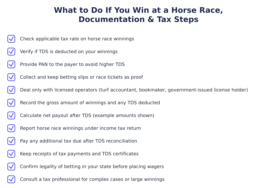 What to Do If You Win at a Horse Race, Documentation & Tax Steps