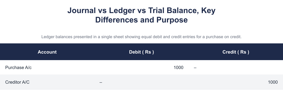 Journal vs Ledger vs Trial Balance, Key Differences and Purpose