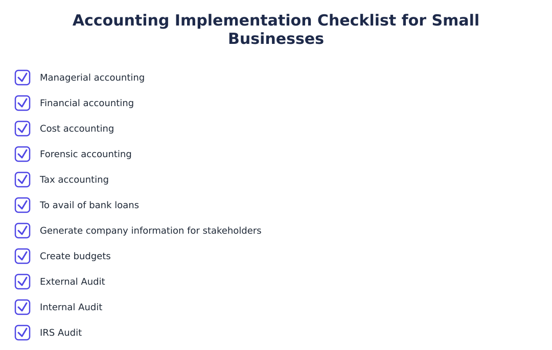 Accounting Implementation Checklist for Small Businesses